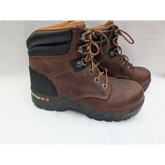 Carhartt 6" Rugged Flex Comp Toe Work Boot Womens 6.5 CWF5355 Brown Grip Comfort - Picture 2 of 9